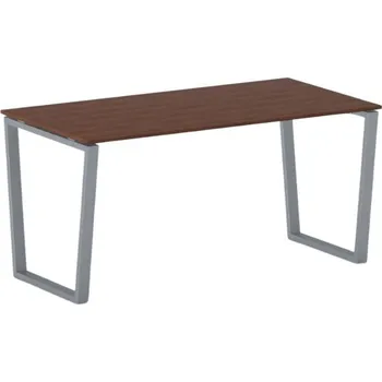 Psací stůl Kancelářský stůl PRIMO IMPRESS, 160x80 cm, šedostříbrná podnož, třešeň