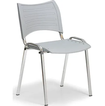 Corping Plastová židle SMART, chromované nohy, šedá
