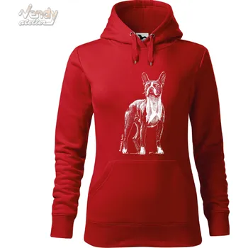 Pánská mikina Mikina - Bostonský teriér Barva: Červená (07), Velikost: XS, Střih: Dámské