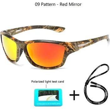 Sportovní polarizační sluneční brýle s řetízkem UV400 - 09 červený vzor