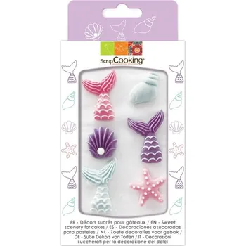 Jedlá dekorace na dort ScrapCooking Cukrové dekorace 6 ks mořská panna