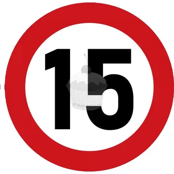 Jedlá dekorace na dort Caketools Jedlý papír "Narozeniny 15" zákazová značka A4