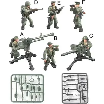 ostatní stavebnice Vojenské modely dětské stavební kostky a hračky | plastoví vojáčci - oranžový