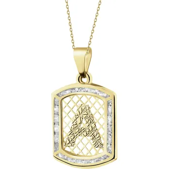 Přívěsek Zlatý přívěsek se zirkony - písmeno A - AP539-1722