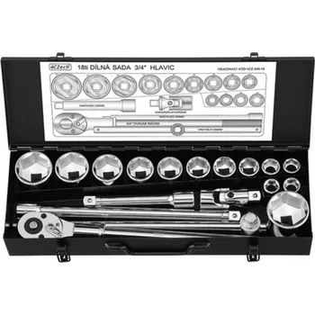 Gola sada Sada gola 3/4" 19 - 55 mm 18dílná 4CZ (6-hran)