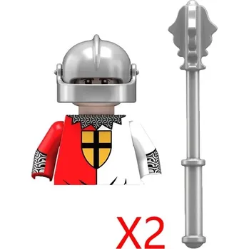 Stavebnice LEGO Středověký válečník s teutonskými rytíři a koňmi | lego figurky a komponenty - N306-2PCS