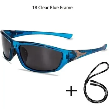 Polarizační sluneční brýle unisex s UV400 ochranou - 18 Čirý modrý rámeček