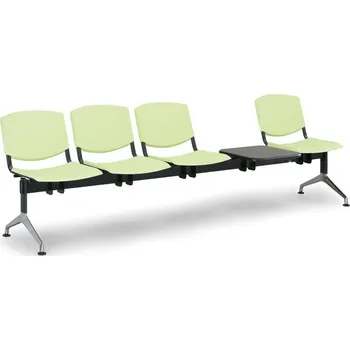 EUROSEAT Plastová lavice do čekáren SMILE, 4-sedák, se stolkem, zelená
