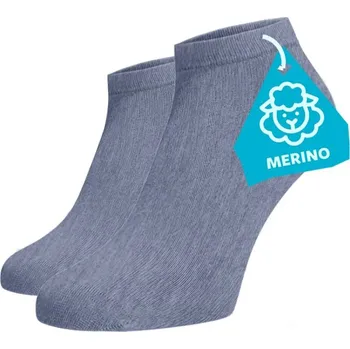 Dámské ponožky FINE MERINO Kotníkové ponožky - džínové modré Vlna (Merino) 39-41