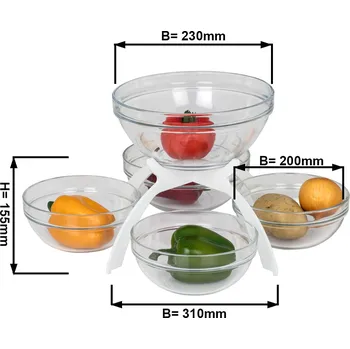 fritéza G.Gastro Commercial Buffet Jam & Honey Display Stand – 5 glass bowls, White - powder‑coated stainless steel - White Line