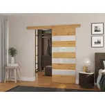 Posuvné dveře Milou - 86 cm stlumeným dojezdem Barva: dub Artisan + Bílý Lacobel