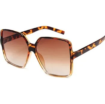 Velké černé sluneční brýle dámské - Leopardí hnědá