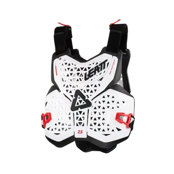 Motocyklový chránič hrudi a pátěře a Motokrosový hrudní/zádový chránič LEATT 2.5 CHEST PROTECTOR bílá/černá (pro jezdce o hmotnosti 60-90 kg a výšku 160-184 cm)