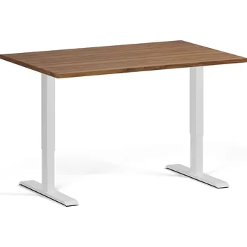 Psací stůl B2B Partner Výškově nastavitelný stůl, 120x80 cm, 2 motory, bílá podnož, ořech