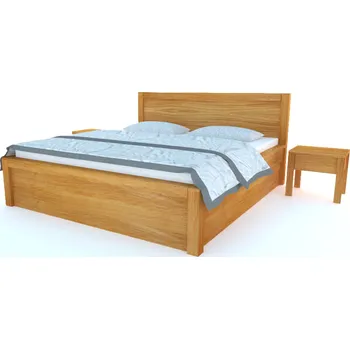 Postel Postelia STONE s úložným prostorem, Buk 140x200