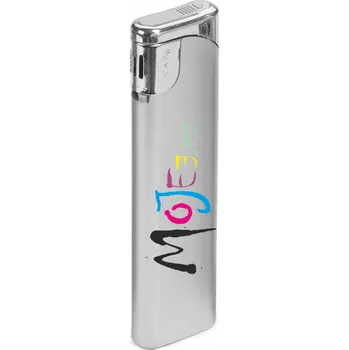 Zapalovač ON-DESIGN - Plnitelný piezo zapalovač CAT s vlastním potiskem Stříbrná