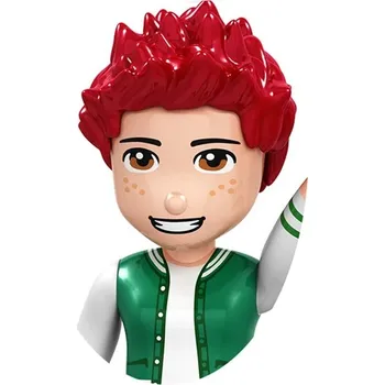 Dřevěná hračka Filmové postavičky a stavební bloky pro děti - F030