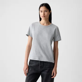 Dámské tričko Tričko GAP Basic Tee Heather Grey M
