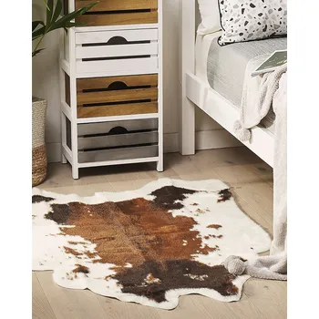 Koberec koberec umělá hovězí kůže hnědá umělá kožešina obývací pokoj ložnice moderní Beliani