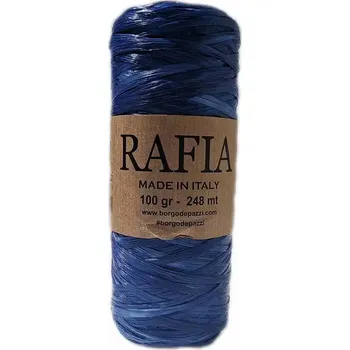 Příze Borgo de Pazzi Rafia 8 Královská modrá (Přírodní viskóza Rafia 8 Královská modrá)