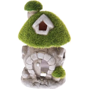 Zahradní dekorace Zahradní dekorace Houbový domek, 8,5 x 14 x 8,5 cm, zelená