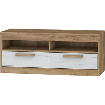 Televizní stolek TV stolek GATTON se šuplíky, craft zlatý/craft bílý, 5 let záruka + vyzvednutí ZDARMA