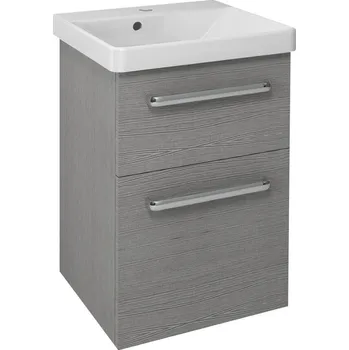 Nábytek THEIA umyvadlová skříňka 46,4x70x43,5cm, 2xzásuvka, dub stříbrný