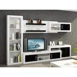 Obývací stěna GOUDINI 6, bílá/černý lesk, 5 let záruka + vyzvednutí ZDARMA