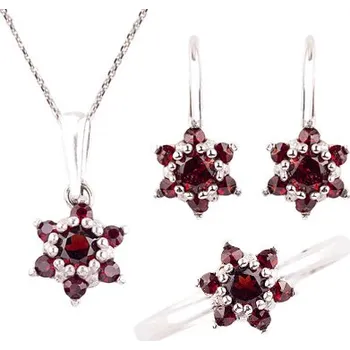 Souprava šperků granát souprava Set 201 (Set 201) povrchová úprava: zlacené