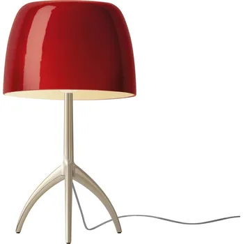 Lampička Foscarini Lumiere grande krémová/červená dim - výška stínidla 17 cm; délka přívodního kabelu 200 cm třešňově červená, krémová 1 x 12 W LED - Doprava zdarma