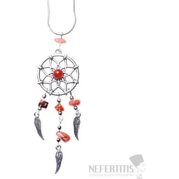Přívěsek Karneol lapač snů přívěsek na řetízku