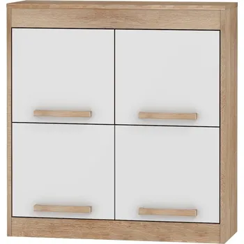 police Závěsná skříňka GATTON 4D, dub sonoma/bílý lesk, 5 let záruka + vyzvednutí ZDARMA