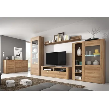 Obývací stěna Obývací pokoj FEDRA I, dub riviera světlý + vyzvednutí ZDARMA