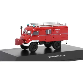 autíčko Mercedes Unimog 404 S LF 8 Feuerwehr červený 1:87 - BoS-Models Mercedes-Benz Unimog 404 S LF8 Hasiči - model auta