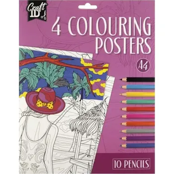 omalovánky Malování pastelkami A4, 4l, 10barev Dovolená