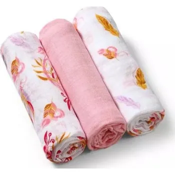 látková plena BabyOno Bambusové plenky 70x70cm Růžová s květinami