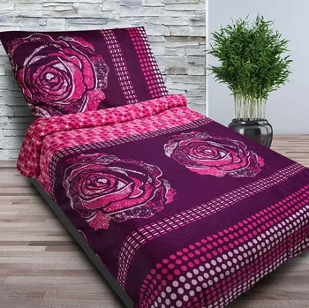 Povlečení Home of dreams Bavlněné povlečení Růže fialové140x220cm
