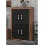 Regál GOUDINI 8, švestka wallis/černý lesk, 5 let záruka + vyzvednutí ZDARMA