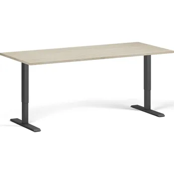 Psací stůl B2B Partner Výškově nastavitelný stůl, 180x80 cm, 1 motor, černá podnož, dub přírodní