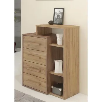 Komoda Komoda DORINDA 4S pravá, craft tobaco/craft zlatý, 5 let záruka + vyzvednutí ZDARMA