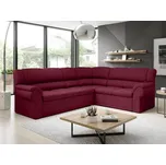 Rohová sedačka MUSTELIN pravá, vínová látka + vyzvednutí ZDARMA