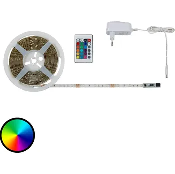 Lampička Briloner LED pásek Flow, RGB, samolepicí - Délka přívodního kabelu 150 cm průhledný, bílý LED 24 W celkem