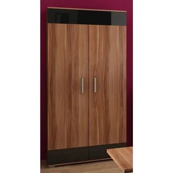 Šatní skříň Skříň DAMARA, švestka/černý lesk, 5 let záruka + vyzvednutí ZDARMA