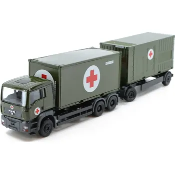 autíčko MAN TGA L tahač 1:87 - Herpa MAN TGA L Vojenský lékařský Tahač- sběratelské auto 1/87