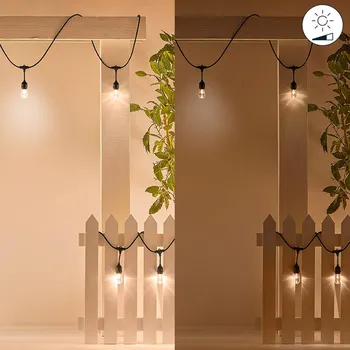 Lampička WiZ String Lights LED venkovní světelný řetěz, 14,8 m, CCT, RGB černá 12 x 1 W LED - Doprava zdarma