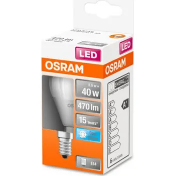 Lampička OSRAM LED žárovka-kapka E14 4,9W 840 Star, matná