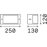 Ideallux Ideal Lux venkovní nástěnné svítidlo Rex-1 hnědé, hliník šířka 25 cm kávově hnědá 1 x 60 W - Doprava zdarma