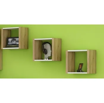 Dětský pokoj Police NELLORE (3 ks), craft zlatý/craft bílý, 5 let záruka + vyzvednutí ZDARMA