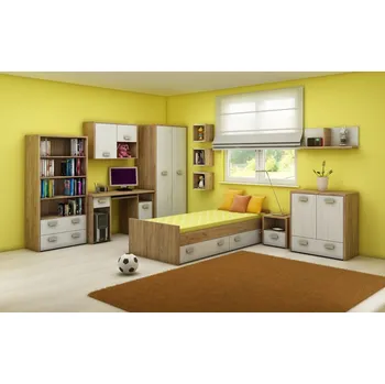 Dětský pokoj Dětský pokoj NELLORE II, craft zlatý/craft bílý, 5 let záruka + vyzvednutí ZDARMA