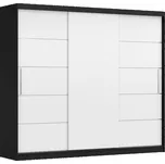 Šatní skříň GOFREDO II bez zrcadla, černá/bílá +možnost VÝNOSU + vyzvednutí ZDARMA